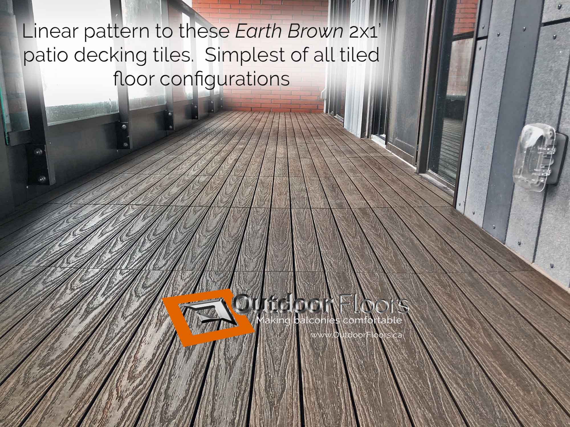 Earth Brown- linear pattern is simplest of all balcony flooring
