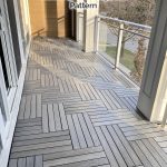 Silver 2×1’ Composite Deck Tiles in 90˚ Herringbone Pattern