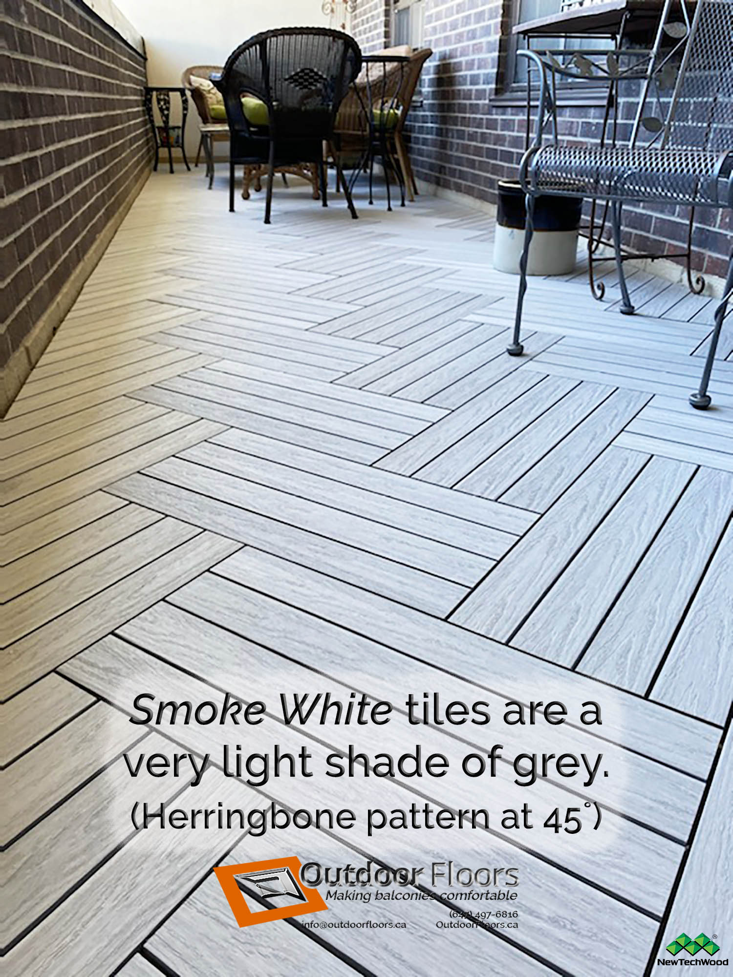 Smoke White tiles are a very light shade of grey.