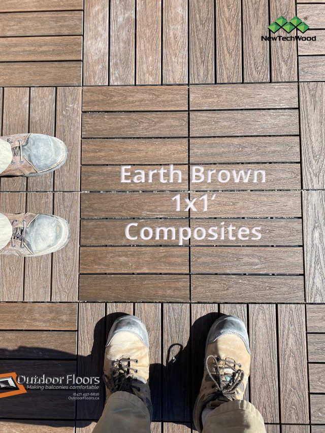 Ipe 1x1' Wood-Plastic Composite Tiles by Newtech Wood and Outdoor Floors
