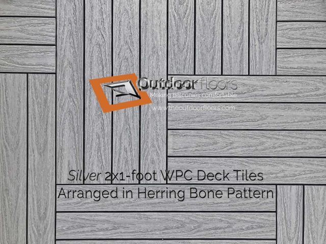 Silver Duo WPC Deck Tiles Closeup