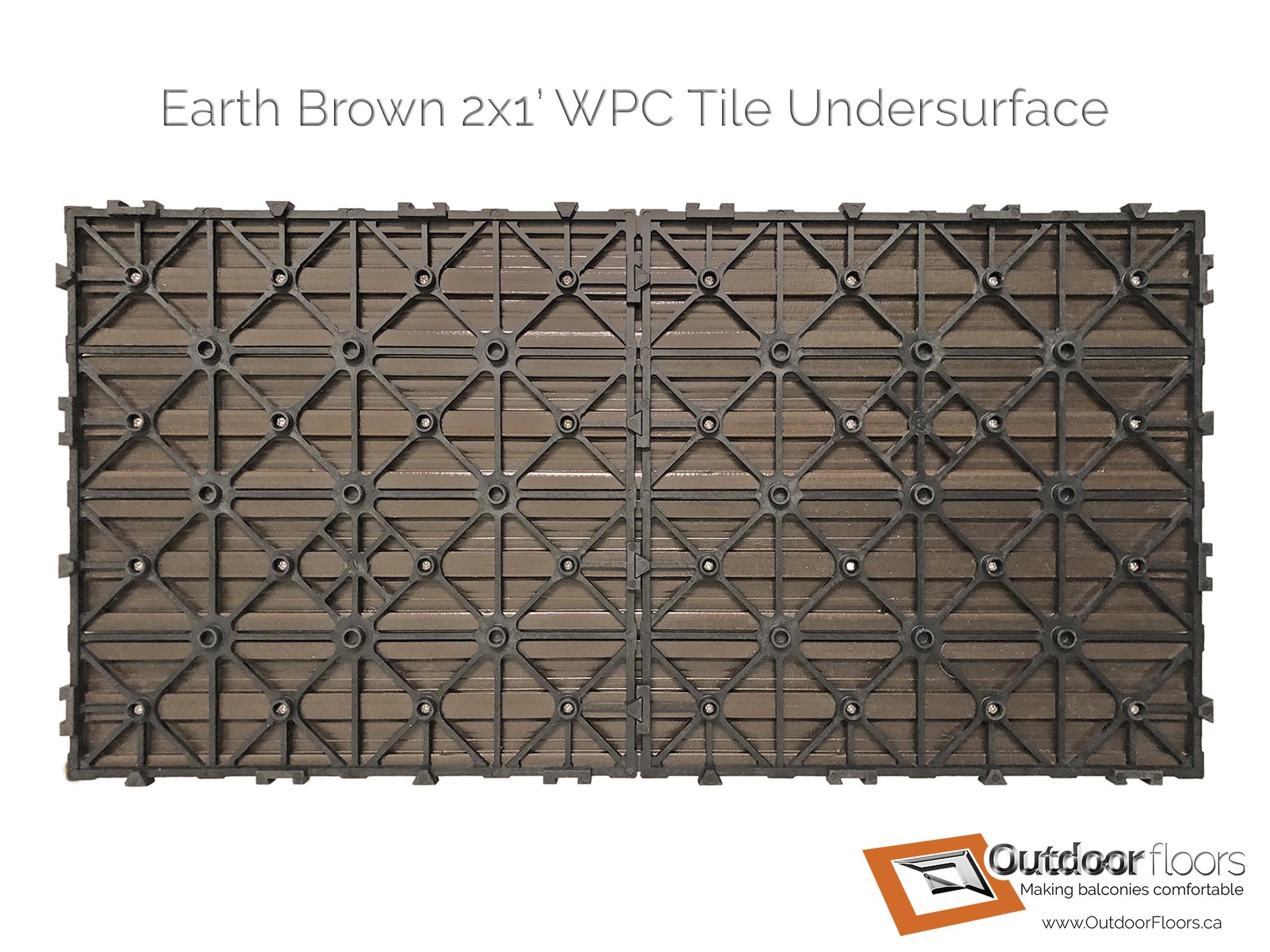 Earth Brown Composite Deck Tile - underside