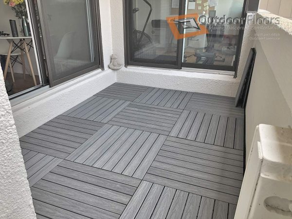 Outdoor Tiles for Patio. Interlocking Wood-plastic composites (WPC).