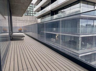 Montreal, balcony flooring project, roman antique, 1x3, wpc deck tiles